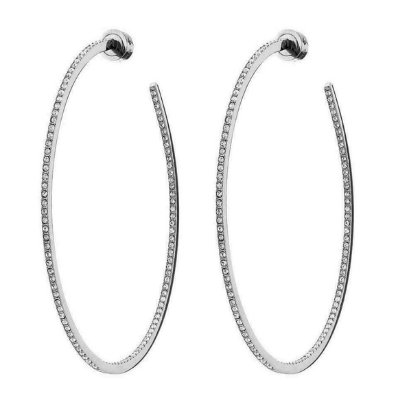 michael kors pave hoop earrings